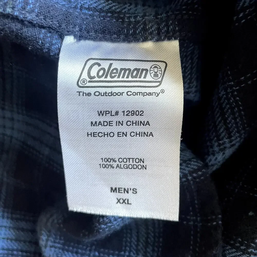 Coleman Navy Blue Men's Flannel Shirt Sz XXL - Picture 5 of 5